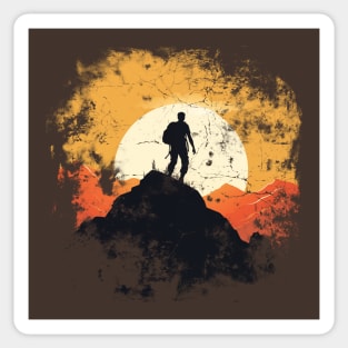 Hiking Mountains Vintage Design Sticker